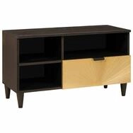 vidaXL TV-Schrank TV-Schr&auml;nk Schwarz und Gold 80 x 33 x 46 cm Holzwerkstoff...