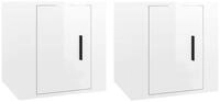 vidaXL TV-Wand TV-Wandschr&auml;nke 2 Stk. Hochglanz-Wei&szlig; 40x34,5x40 cm, (2-St)