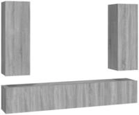 vidaXL TV-Schrank 5-tlg. TV-Schrank-Set Grau Sonoma Holzwerkstoff (5-St)