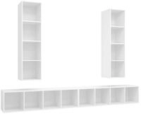 vidaXL TV-Wand TV-Wandschr&auml;nke 4 Stk. Wei&szlig; Holzwerkstoff, (4-St)