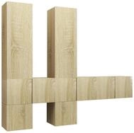 vidaXL TV-Schrank 7-tlg. TV-Schrank-Set Sonoma-Eiche Holzwerkstoff (7-St)