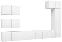 vidaXL TV-Schrank 8-tlg. TV-Schrank-Set Wei&szlig; Holzwerkstoff (8-St)