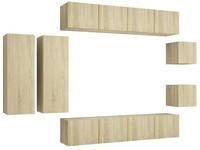 vidaXL TV-Schrank 8-tlg. TV-Schrank-Set Sonoma-Eiche Holzwerkstoff (8-St)