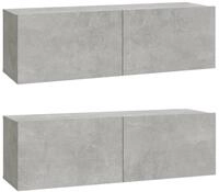 vidaXL TV-Schrank TV-Wandschr&auml;nke 2 Stk. Betongrau 100x30x30 cm Holzwerkstoff