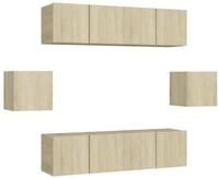 vidaXL TV-Wand, 6-tlg. TV-Schrank-Set Sonoma-Eiche Holzwerkstoff