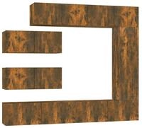 vidaXL TV-Schrank 7-tlg. TV-Schrank-Set R&auml;uchereiche Holzwerkstoff (7-St)