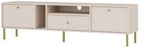 Selsey TV-Schrank OKTIO matt mit Holzstruktur, goldenen Griffen und...