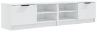 vidaXL TV-Schrank TV-Boards 2 Stk. Hochglanz Wei&szlig; 80x35x36,5cm Holzwerkstoff