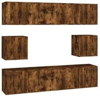 vidaXL TV-Schrank 8-tlg. TV-Schrank-Set R&auml;uchereiche Holzwerkstoff (8-St)