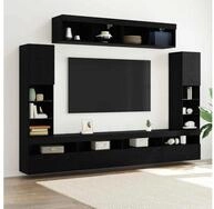 vidaXL TV-Schrank TV-Schrankset 6 pcs Schwarz Eichen-Optik Holzwerkstoff