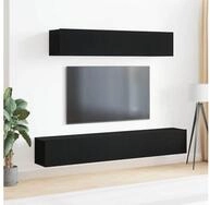 vidaXL TV-Schrank TV-Schrankset Wandmontiert Schwarz Eichen-Optik Holzwerkstoff
