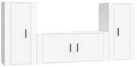 vidaXL TV-Schrank 3-tlg. TV-Schrank-Set Wei&szlig; Holzwerkstoff (3-St)