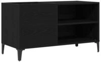 vidaXL Seitenschrank Schallplattenschrank Schwarz Eichen-Optik 84,5 x 38 x 48 cm