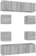 vidaXL TV-Schrank 8-tlg. TV-Schrank-Set Grau Sonoma Holzwerkstoff (8-St)