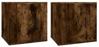 vidaXL TV-Wand TV-Wandschr&auml;nke 2 Stk. R&auml;uchereiche 40x34,5x40 cm, (2-St)