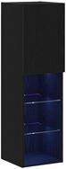 vidaXL TV-Schrank TV-Schrankset 2 pcs Schwarz Eichen-Optik 30,5 x 30 x 102 cm...