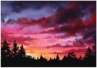 Wallarena Fototapete Landschaft Himmel - Mehrfarbig - Elegant - Vlies -...