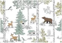 Wallarena Fototapete Wald Vlies, 3-teilig, Schlafzimmer, glatt, (5 St), 250x175cm