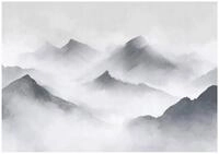 Wallarena Fototapete Berge Nebel - Mehrfarbig - Modern - Vlies - Schlafzimmer,...