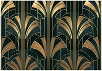 Wallarena Fototapete Art Deco Gold - Mehrfarbig - Modern - Vlies - Schlafzimmer,