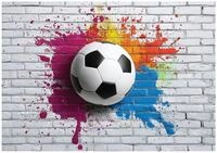 Wallarena Fototapete Kinderzimmer Fu&szlig;ball Bunt Sport Junge Kinder Vlies Tapete