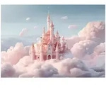 Wallarena Fototapete Vlies M&auml;dchen Schloss Wolken Schlafzimmer, glatt, (5 St),