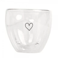 Eulenschnitt Tasse Doppelwandiges Herzglas Herz (200ml)