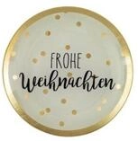 Giftcompany Dekoteller Love Plates, Glasteller M, Frohe Weihnachten, rund, wei&szlig;