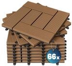 Casaria Holzfliesen 66x Mosaik Terrakotta, Terrassenfliesen 1-6m&sup2; WPC Fliesen...