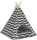 vidaXL Tierkorb 40 x 40 x 50 cm Haustier-Tipi mit Kissen Wei&szlig; und Grau...