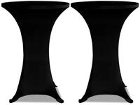 vidaXL Hussen-Set 2 x Tischhusse f&uuml;r Stehtisch Stretchhusse &Oslash;80 cm schwarz