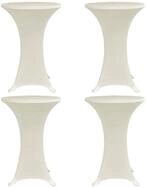 vidaXL Hussen-Set Stehtischhussen 4 Stk. &Oslash; 60 cm Creme Stretch