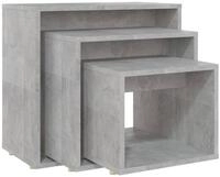 vidaXL Beistelltisch Satztische 3-tlg. Betongrau Holzwerkstoff (3-St)