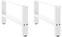 vidaXL Tischbein Couchtischbeine Wei&szlig; 2 Stk. 70x(30-31) cm Stahl