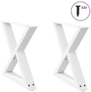 vidaXL Couchtisch, Couchtischbeine 2 Stk. Wei&szlig; 60x(42-43,3) cm Stahl