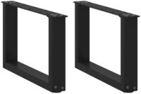 vidaXL Tischbein Couchtischbeine U-Form 2 Stk. Schwarz 50x(30-31) cm Stahl