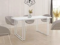WFL GROUP Esstisch Lilo ausziehbar rechteckig loft mit wei&szlig;en Metallbeinen...