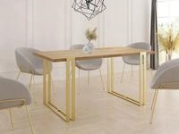 WFL GROUP Esstisch Stella ausziehbar rechteckig loft mit goldenen Metallbeinen...