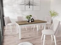 WFL GROUP Esstisch Molly ausziehbar rechteckig modern mit wei&szlig;en Holzbeinen...