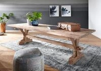 Massivmoebel24 Esstisch BASSANO (Rustikaler Esstisch im Landhausstil, Platz...