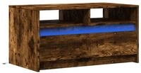 vidaXL Couchtisch LED-Couchtisch R&auml;uchereiche Holzwerkstoff (1-St)