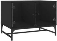 vidaXL Couchtisch Couchtisch mit Glast&uuml;ren Schwarz 68,5x50x50 cm (1-St)