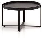 Wohnling Couchtisch WL6.803 Sofatisch Massivholz Schwarz 60x60x35cm Wohnzimmertisch