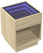 vidaXL Couchtisch Couchtisch mit Infinity-LED Sonoma-Eiche 40x40x50 cm (1-St)