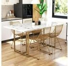 loft24 Esstisch Astor, Tisch in Marmoroptik mit Metallgestell, Breite 162,5 cm
