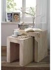 Massivmoebel24 Beistelltisch Beistelltisch Akazie 45x35x45 white&nbsp;stone...