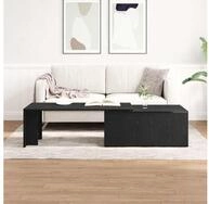 vidaXL Couchtisch, Couchtisch Schwarz Eichen-Optik 150 x 50 x 35 cm Holzwerkstoff