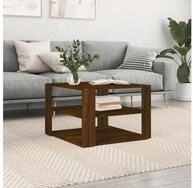 vidaXL Couchtisch, Couchtisch Braun Eichen-Optik 59,5x59,5x40 cm Holzwerkstoff
