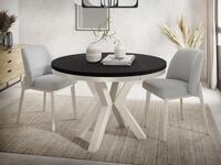 WFL GROUP Esstisch Clara Grau-Beige Loft rund ausziehbar mit Grau-Beige...