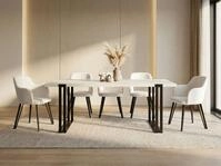 WFL GROUP Esstisch Marco ausziehbar rechteckig loft mit schwarzen Metallbeinen...